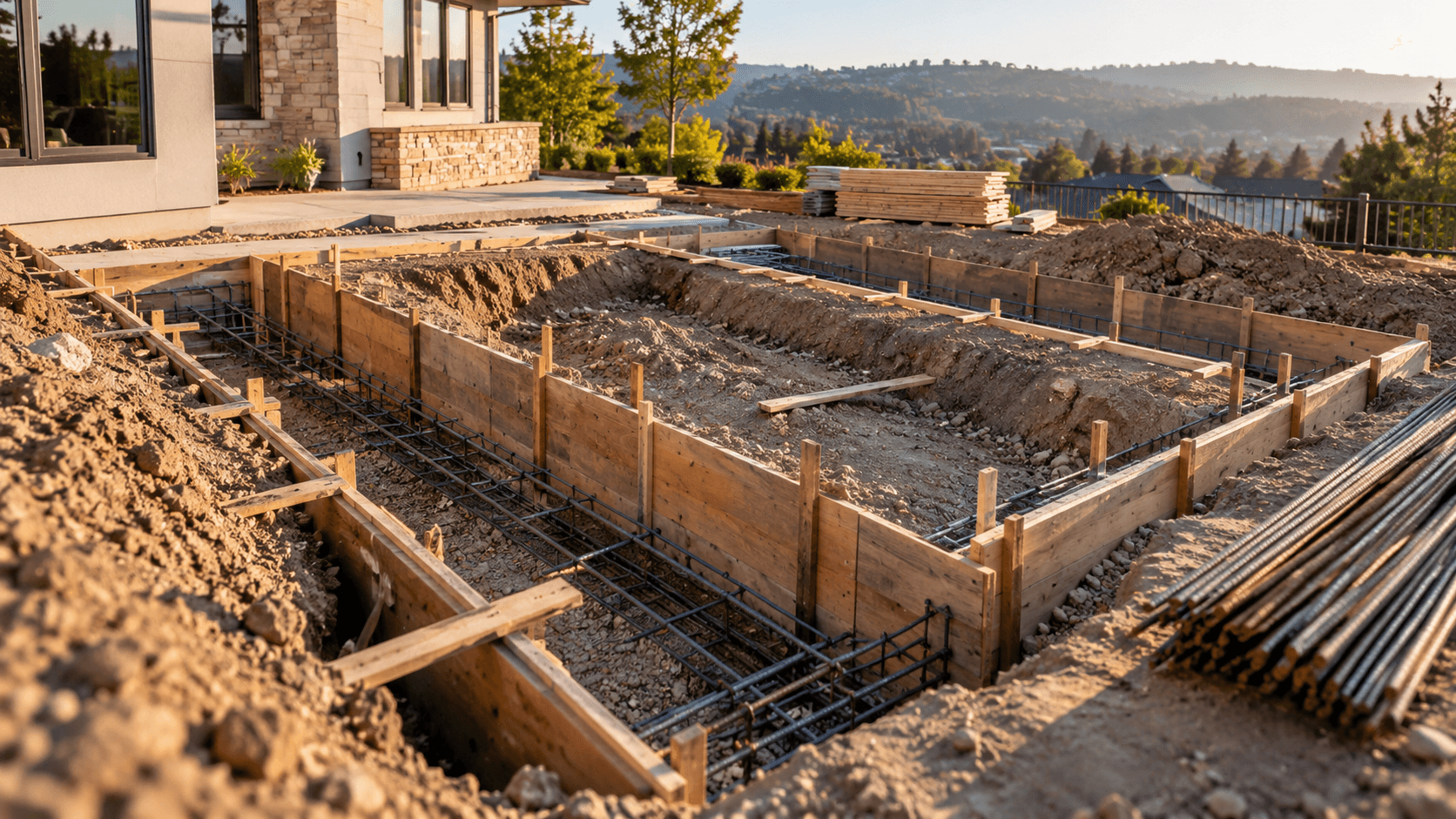 Residential site preparation and footing reinforcement