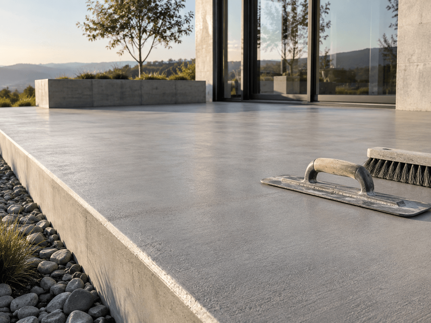 Finished concrete slab surface